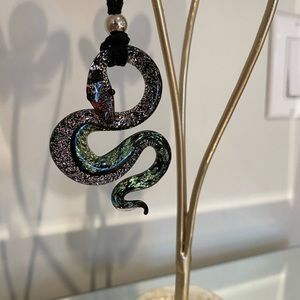 NEW Murano glass snake statement necklace